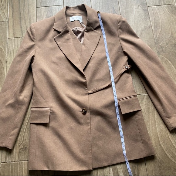 NWT Frankie shop more than yesterday the double layer wrap blazer praline size S - Picture 7 of 11